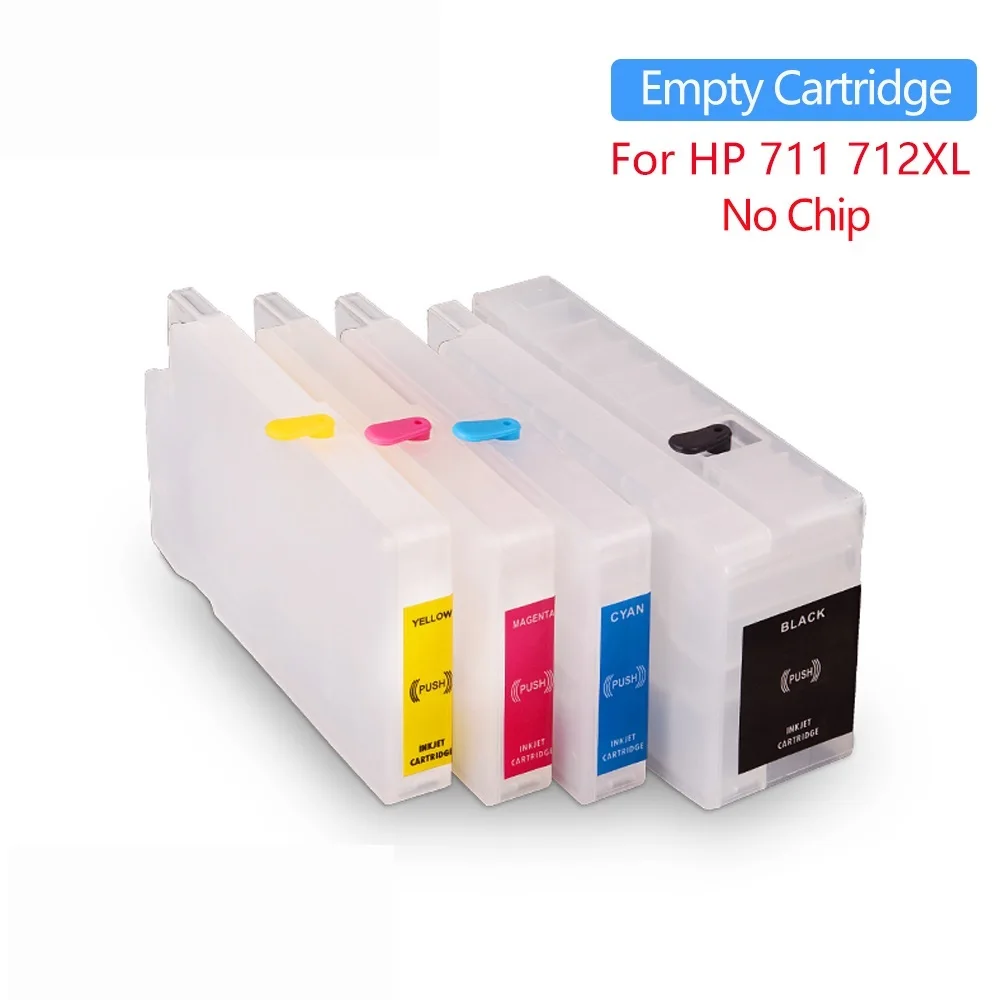 

Refill Ink Cartridge Without Chip For HP 711 712 711XL 712XL DesignJet T120 T520 T650 T630 T230 T210 Printer No Chip Cartridge