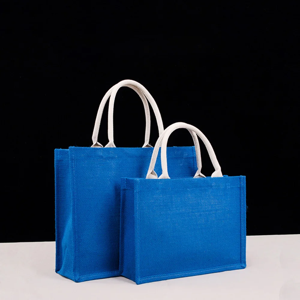 

Burlap Tote Bags Reuseable Large Capacity Shopping Bag Women Casual Handbag Eco-friendly Birthday Wedding Party Gift Grocery Bag