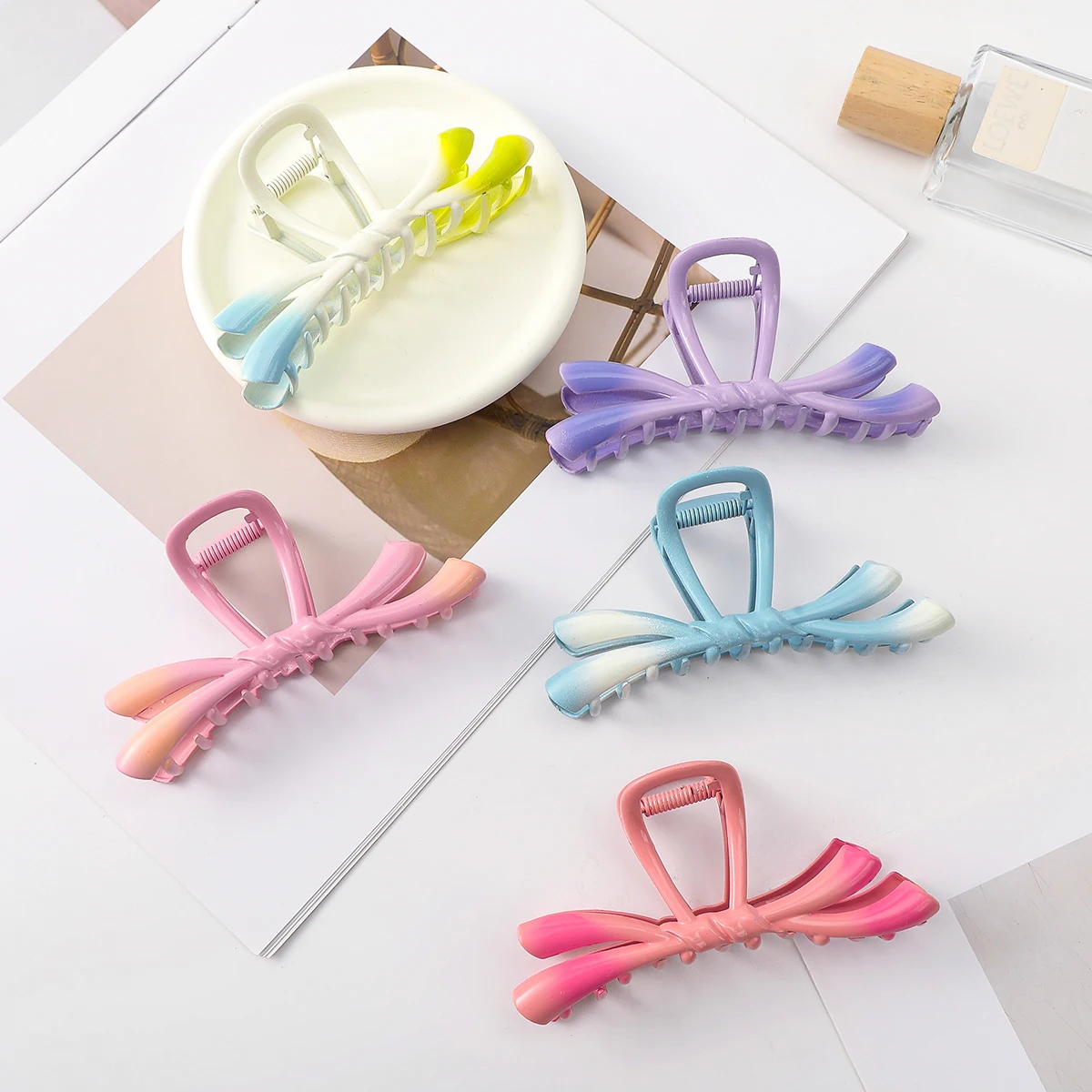 Модный зажим с бантом для женщин большой ощущением премиум-класса головных