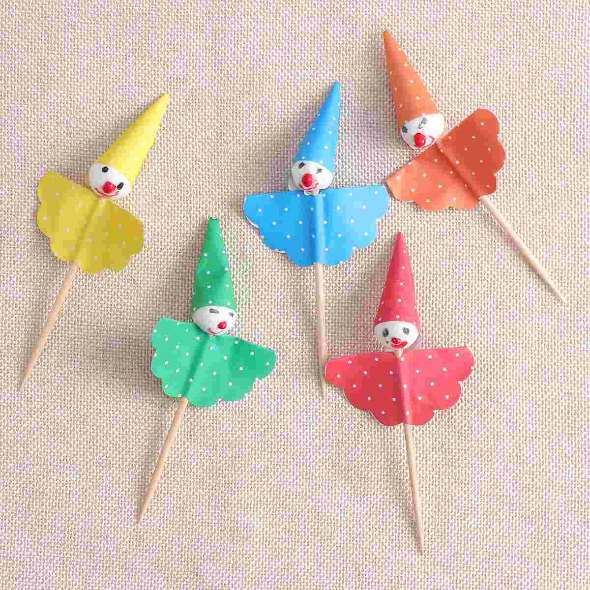 

Clown Cake Picks Party Topper Cupcake Cocktail Birthday Wedding Sticks Shower Baby Supplies Decorations Dessert Disposable Decor