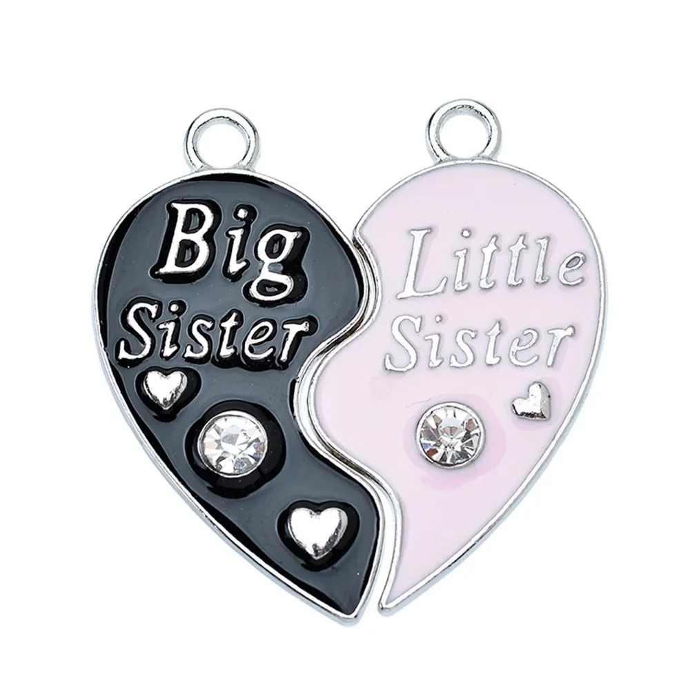 2-пара эмалированное ожерелье с подвеской в форме лучшего друга навсегда