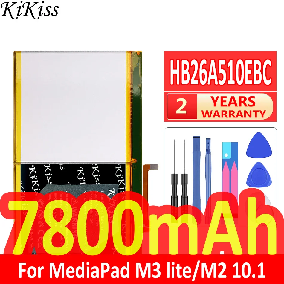 

KiKiss For HUAWEI HB26A510EBC Battery For Huawei MediaPad M2 10.1 Flat Cell M2-A01W M2-A01L MediaPad M3 Lite M3lite 10 7800mAh