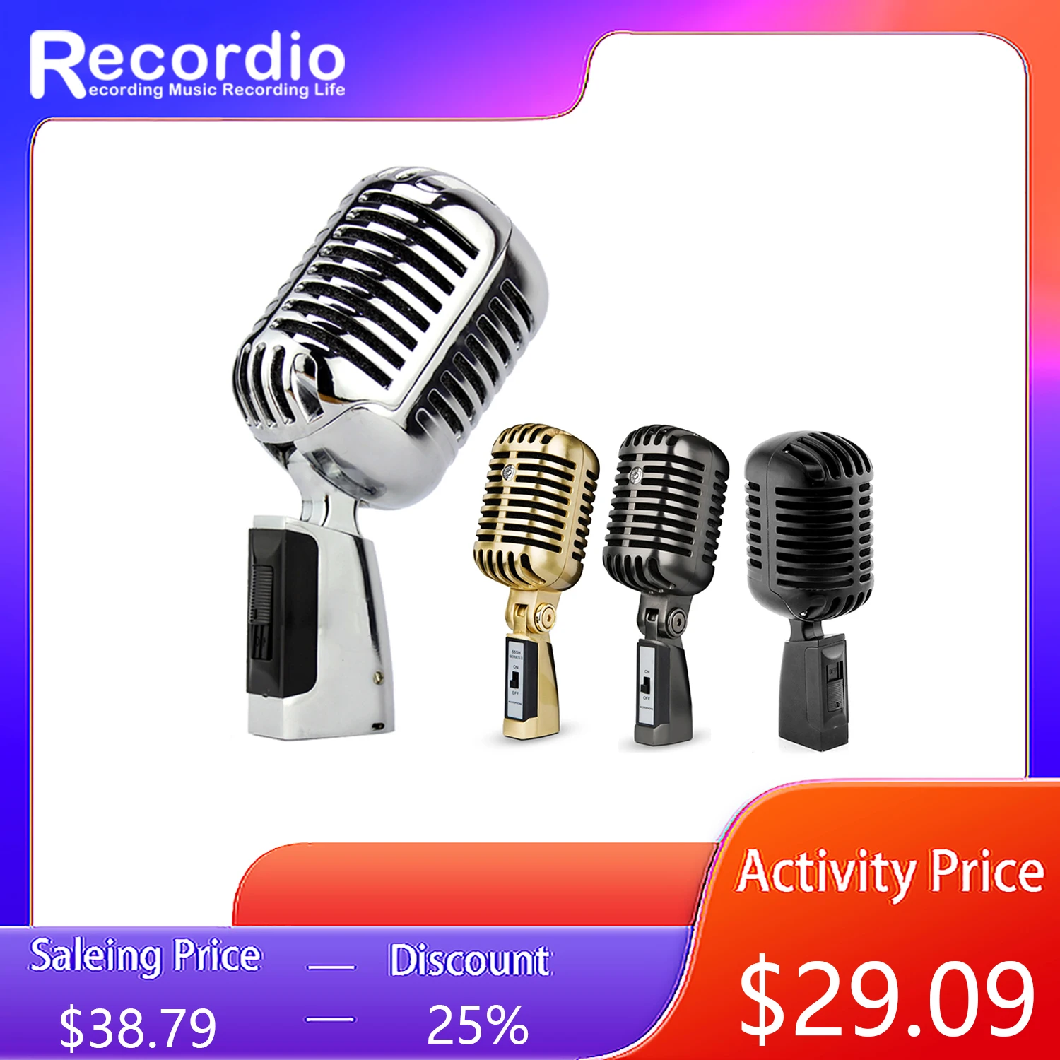 Профессиональный динамический микрофон для GAM-FG01 в стиле ретро