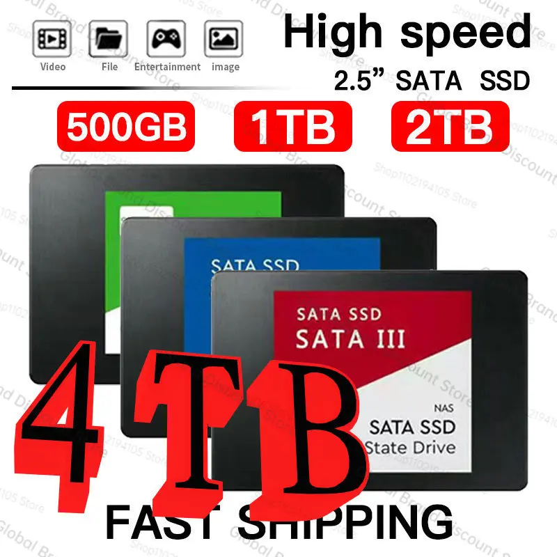 

Fast SSD 2.5Inch 4TB Portable Solid State Disk 500GB 2TB Hard Drives For notebook Desktop multicolor Internal Solid State Drive