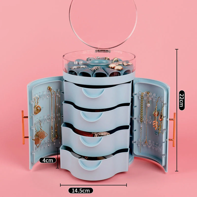 

Multi-function Jewelry Organizer Earrings Storage Box Desktop Organizer Jewelry Necklace Storage Rack For Rings Dropshipping