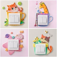 animal unicorn flamingo cover cartoon living room decor 3d wall silicone on off switch luminous light switch outlet wall sticker