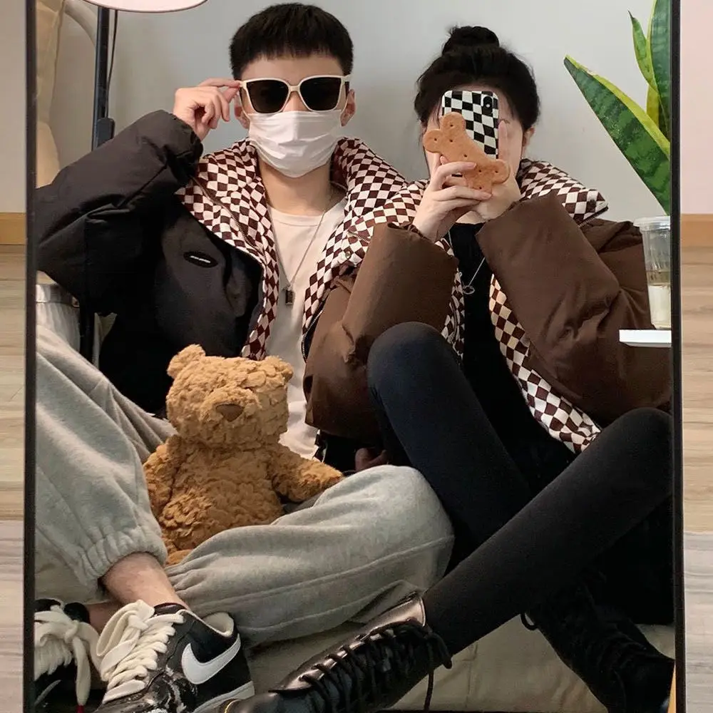 Couples wear cotton clothes women's winter 2022 new loose and lazy style design sense niche small thick cotton clothes