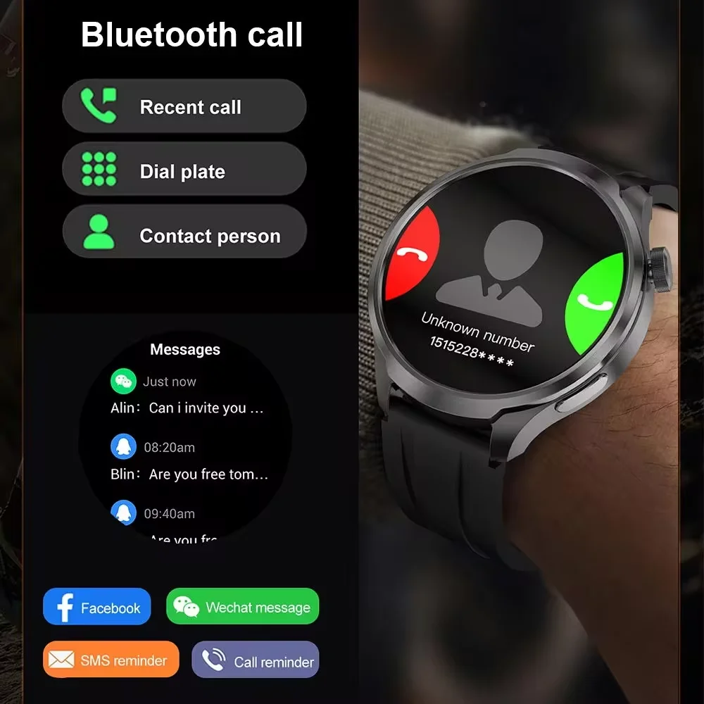 Смарт-часы мужские для спорта на открытом воздухе с GPS и экраном AMOLED 1 85 дюйма