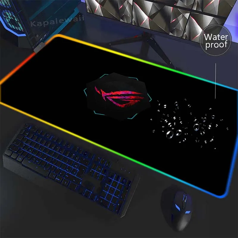 

RGB ASUS Mouse Pad Gaming Mousemat Large Desk Mat Pc Gamer Accessoires Waterproof Mousepad LED Backlit Speed Keyboard Pads XXL