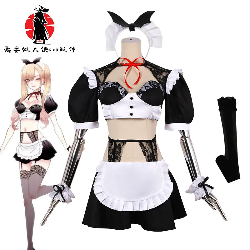 

Anime My Dress Up Darling Cosplay Costume Marin Kitagawa Kuroe Shizuku Lolita Sexy Maid Dress Outfits Halloween Uniform Suit