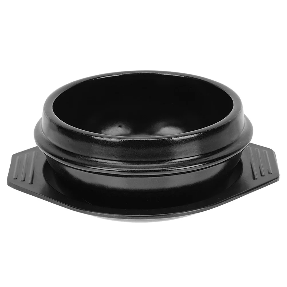 

1 set of Korean Ceramic Pot Korean Cooking Stone Bowl with Tray Stockpot for Bibimbap Soup Japanese Ramen Pot Seafood Pot