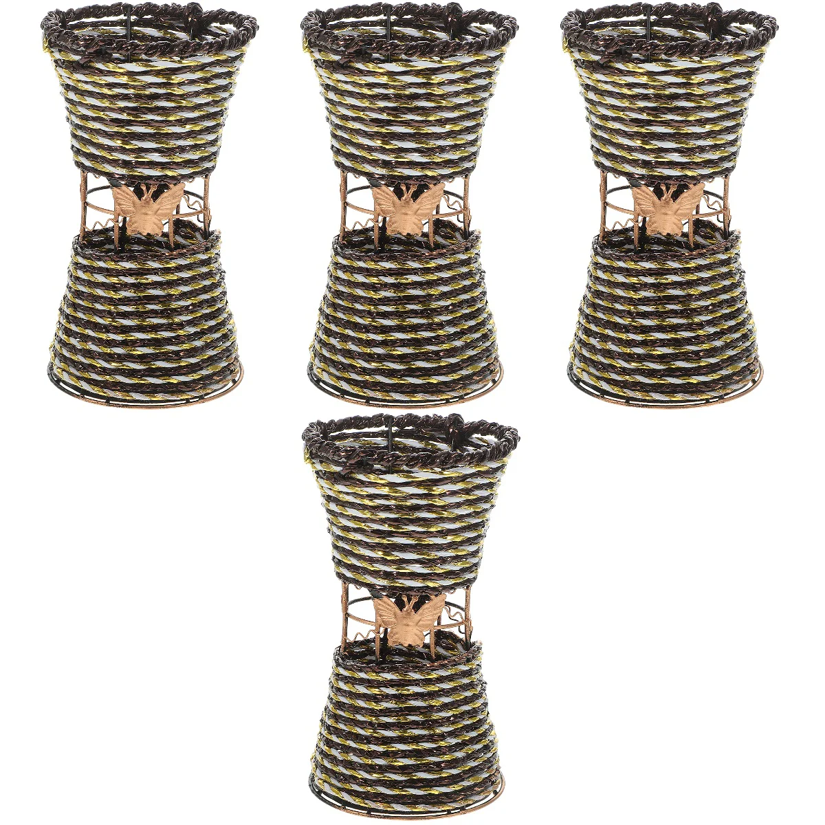 

Iron Flower Basket Metal Bucket Flowers Rustic Buckets Vintage Style For Arrangement