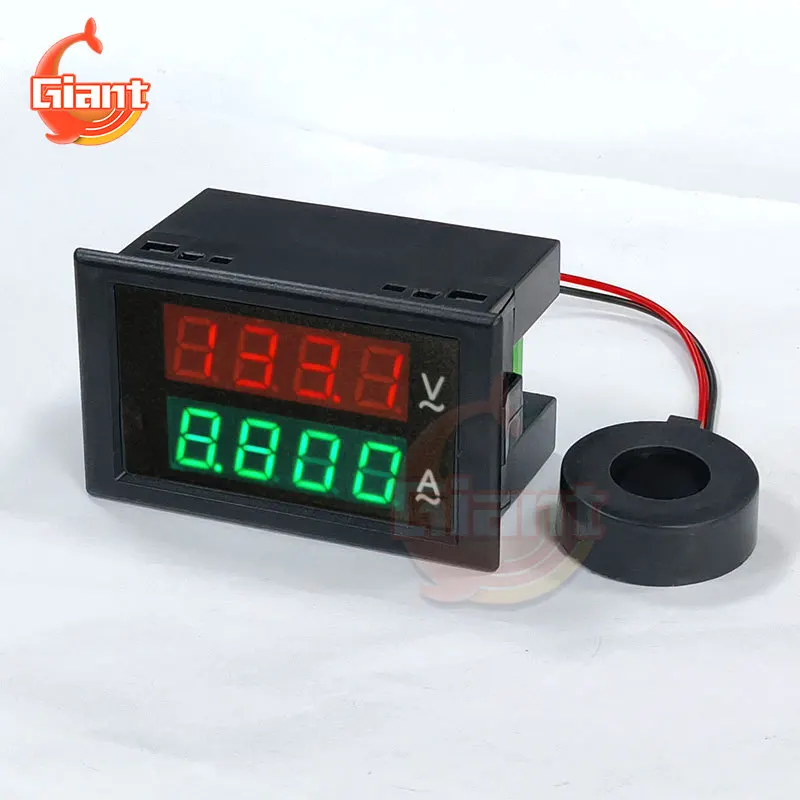 

AC80-300V 0-100A Digital Voltmeter Ammeter AC Volt Meter Current Gauge With 100A Transformer Red Green Double Display Voltmeter