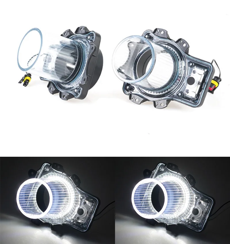 

2 шт. автомобильные светодиодные белые/красные вставки для фар в сборе, светодиодные вставки для фар Halo для Dodge Challenger 2015-2020