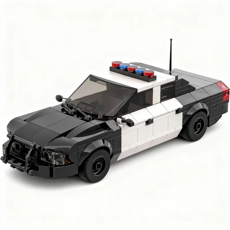 Фото 378 деталей MOC City Champions Fordes Crown Victoria Police Interceptor, модель из строительных блоков, 3D-дисплей, креативный конструктор. №3