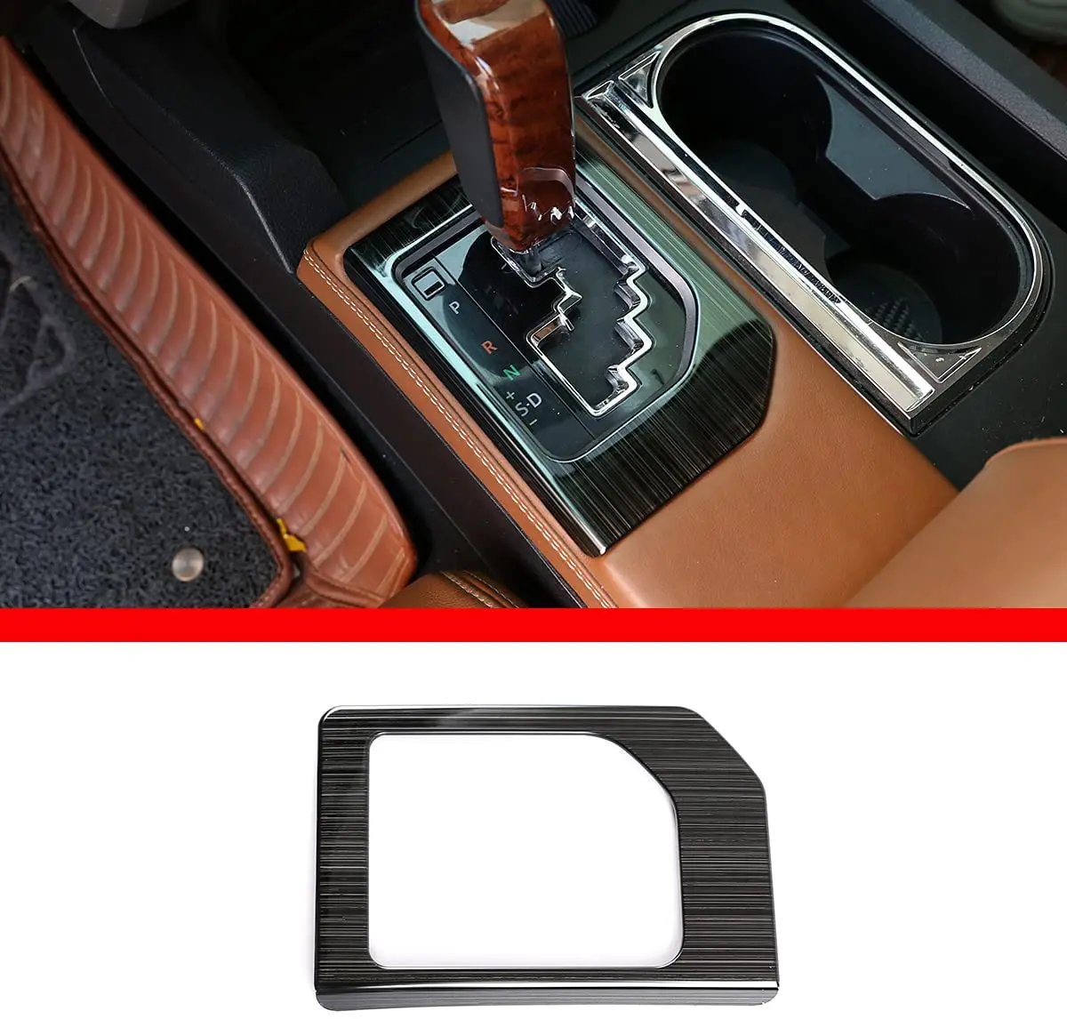 

Центральная консоль из нержавеющей стали для Toyota Tundra 2014-2021 SUV, панель переключения передач, рамка, отделка, автомобильные аксессуары (черный)