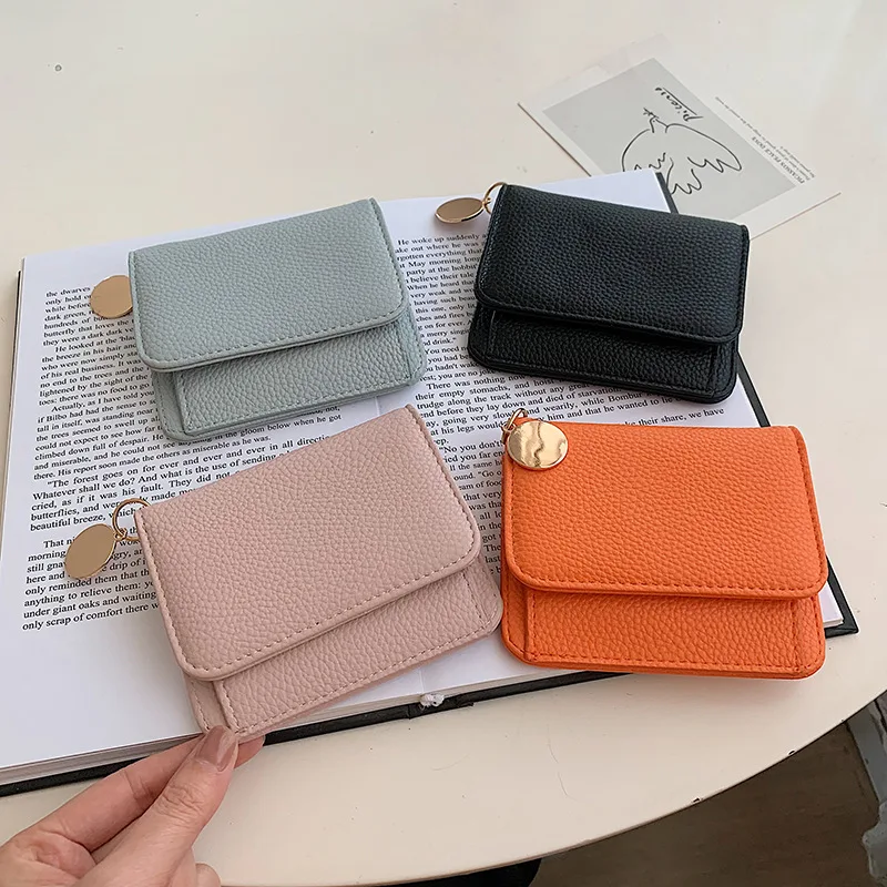 

2023 Women's Short Zipper Wallet New Fashion Soft Leather Multi Color Small Purse