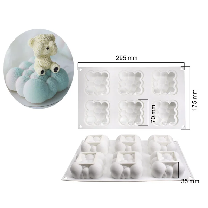 

6 Hole Cloud Cake Silicone Mold For Baking Mousse Chocolate Sponge Moulds Pans Cake Decorating Tools accessories Moule