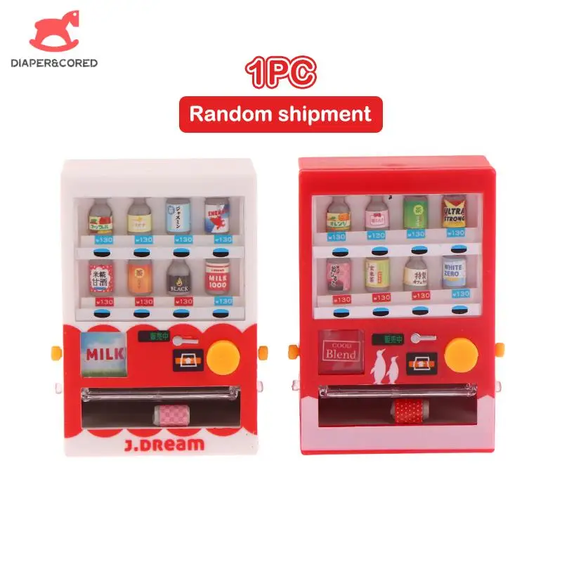 

1pcs Dollhouse Simulation Drinks Vending Machine Education Learning Shopping Game Boy Girl Play Pretend Doll House Toy