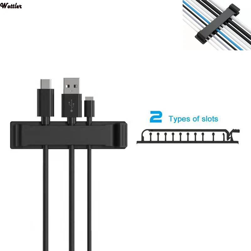 

Cable Holder Clips Cable Cord Wire Organizer Silicone USB Cable Winder Management Clips Self Adhesive for Mouse Keyboard Headset