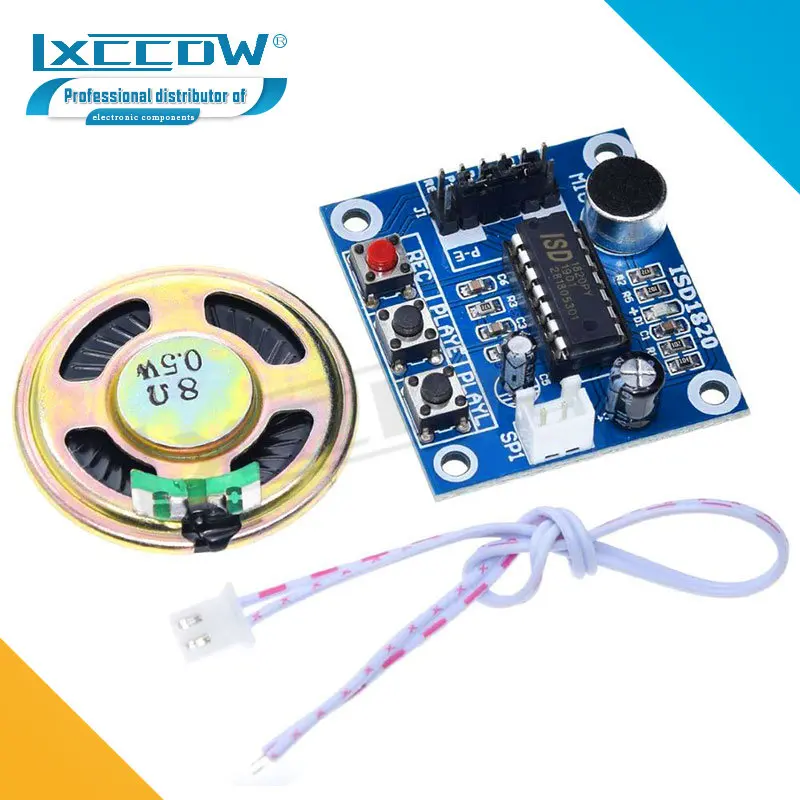 1pcs ISD1820 recording module voice module voice board telediphone module board with Microphones + Loudspeaker for new