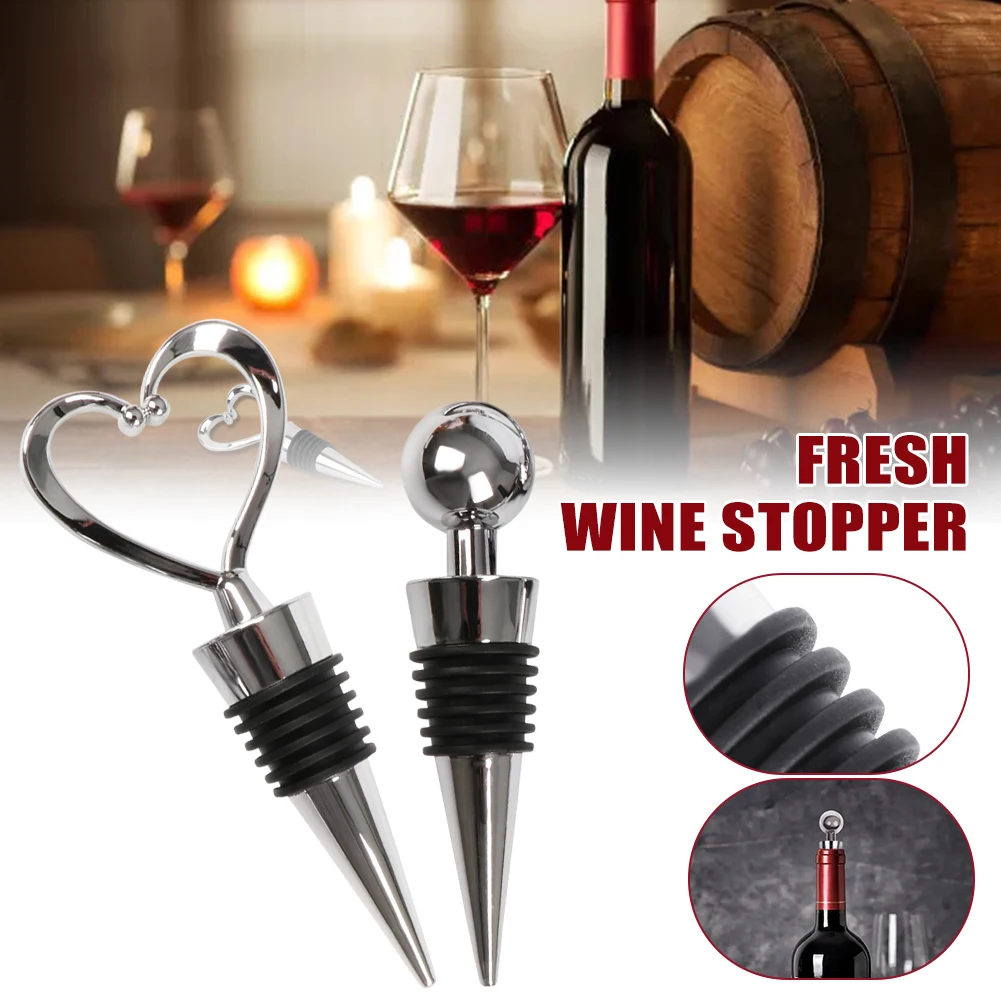 

Bar Heart Shaped Red Wine Champagne Wine Bottle Stopper Valentines Wedding Gifts Set Stopper Bar Accessories Home Bars Tools