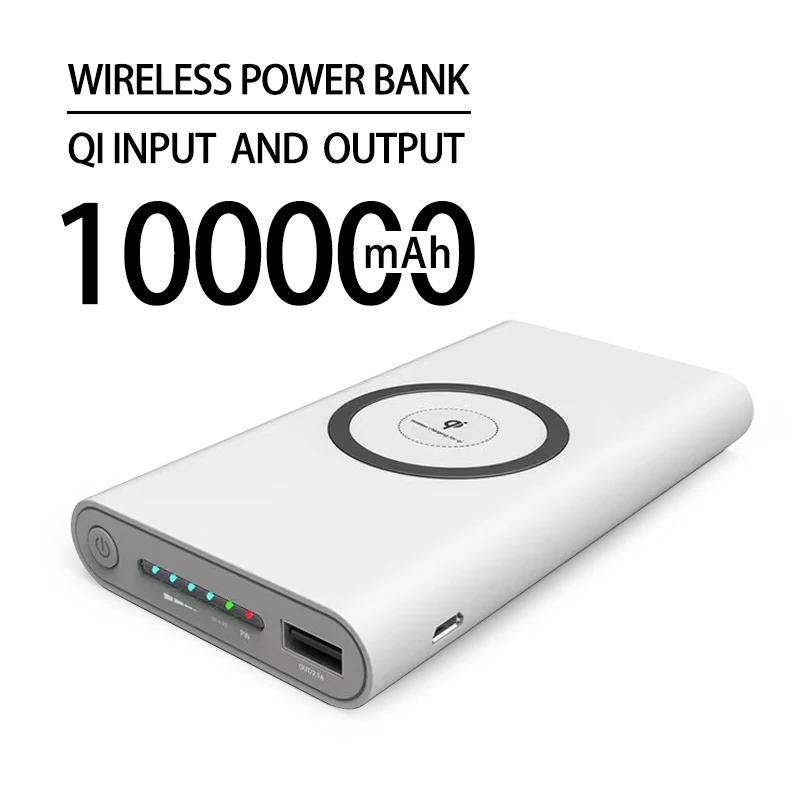 

100000mAh Wireless Power Bank Two-way Fast Charging Powerbank Portable Charger type-c External Battery for iPhone
