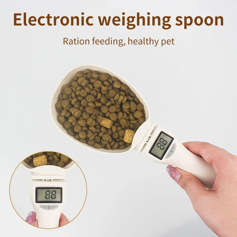 New Pet Food Scale Electronic Measuring Tool Dog Cat Feeding Spoon Kitchen Scale Digital Display 250ml