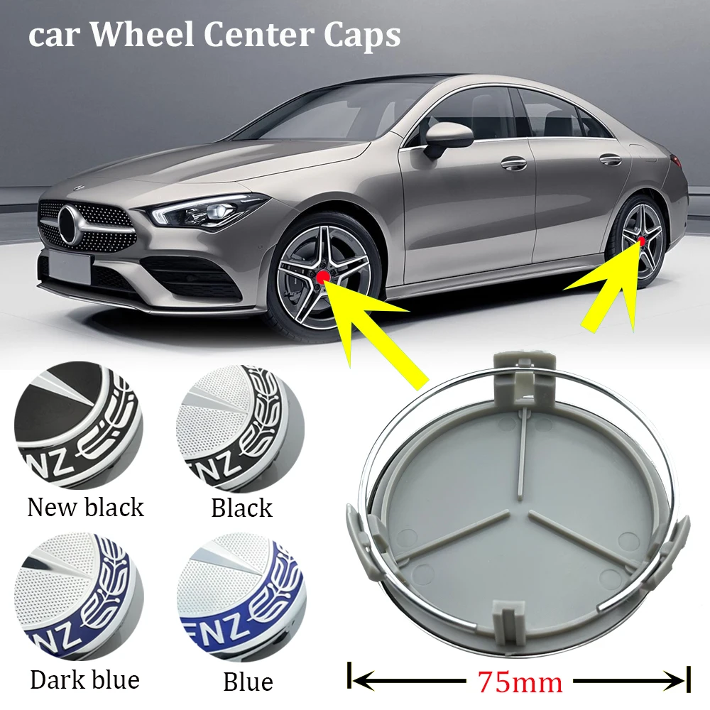 

4Pcs 75mm Car Wheel Center Logo Hub Cap For Mercedes Benz C207 C218 A207 C117 CLA CLS E Class W212 S212 X166 W176 W205 W246