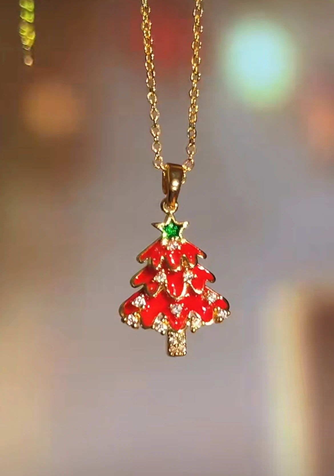 Женское ожерелье Brilux с подвеской в виде рождественской елки новые красные