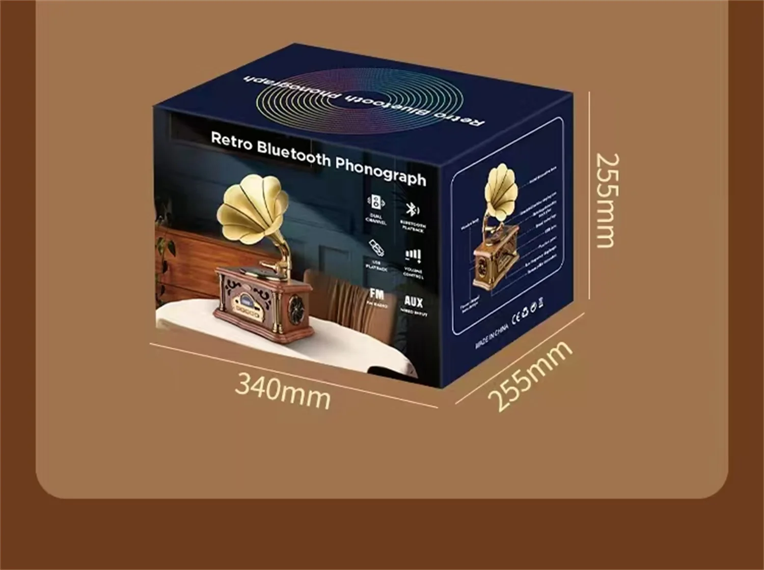 GAS-RD82 виниловый проигрыватель дизайн мини-фонограф ретро Bluetooth-динамик украшение