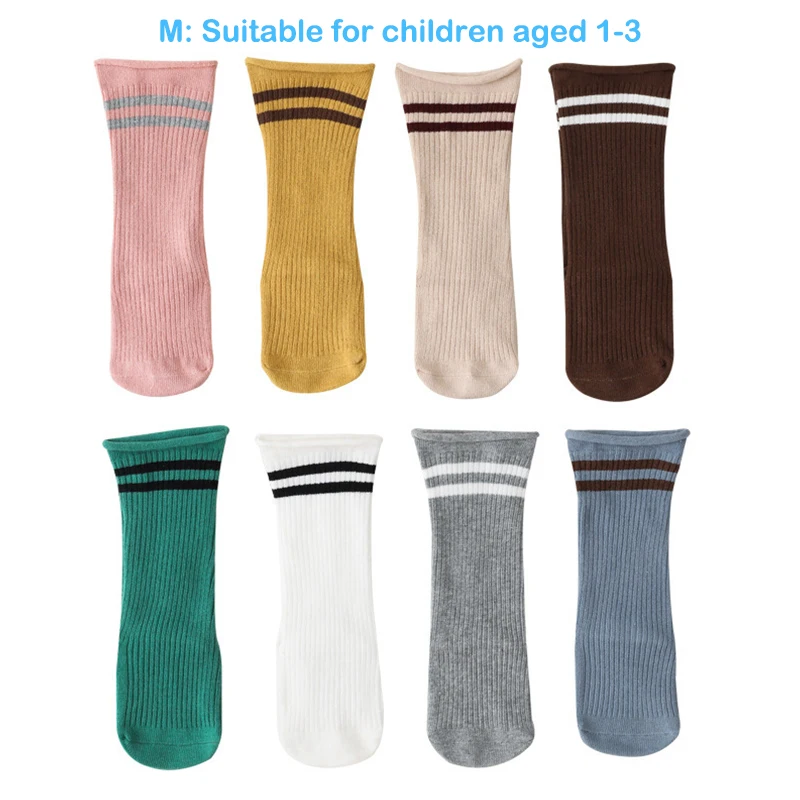 

1 Pair Baby Long Socks For Girls Boys Autumn Anti Slip Floor Socks Cotton Toddler Infant Knee-High Sock Stripe Kids Accessories