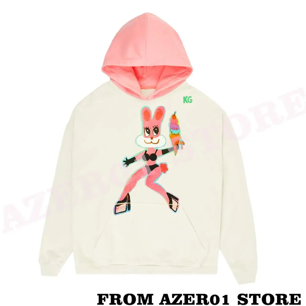 

Толстовка Karol G Bunny с капюшоном для мужчин и женщин, зимняя Милая уличная одежда с длинным рукавом, Свитшот
