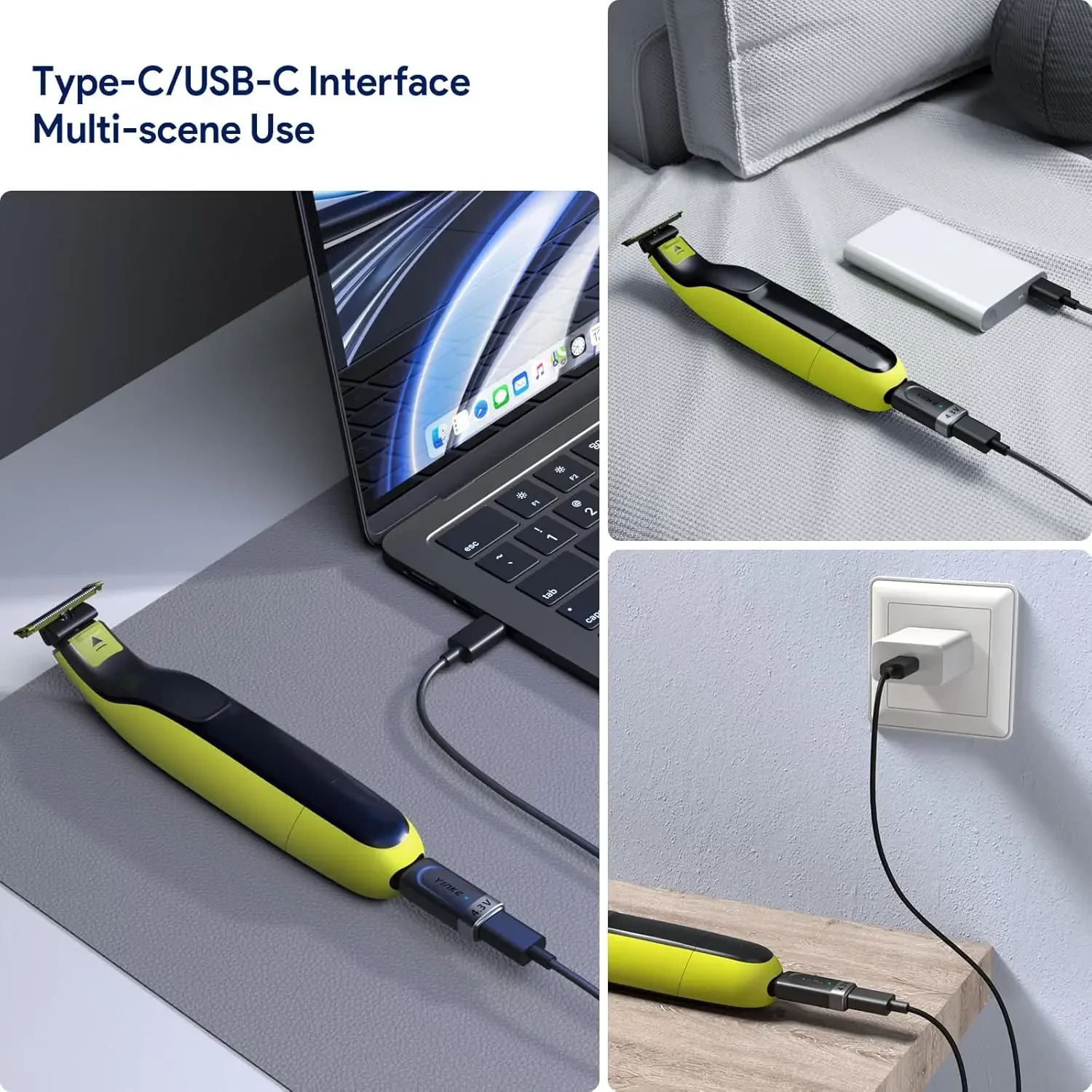 Yinke 4 3 В Type-C адаптер для бритвы зарядный преобразователь Philips Norelco Oneblade QP2520 QP2515 QP2620