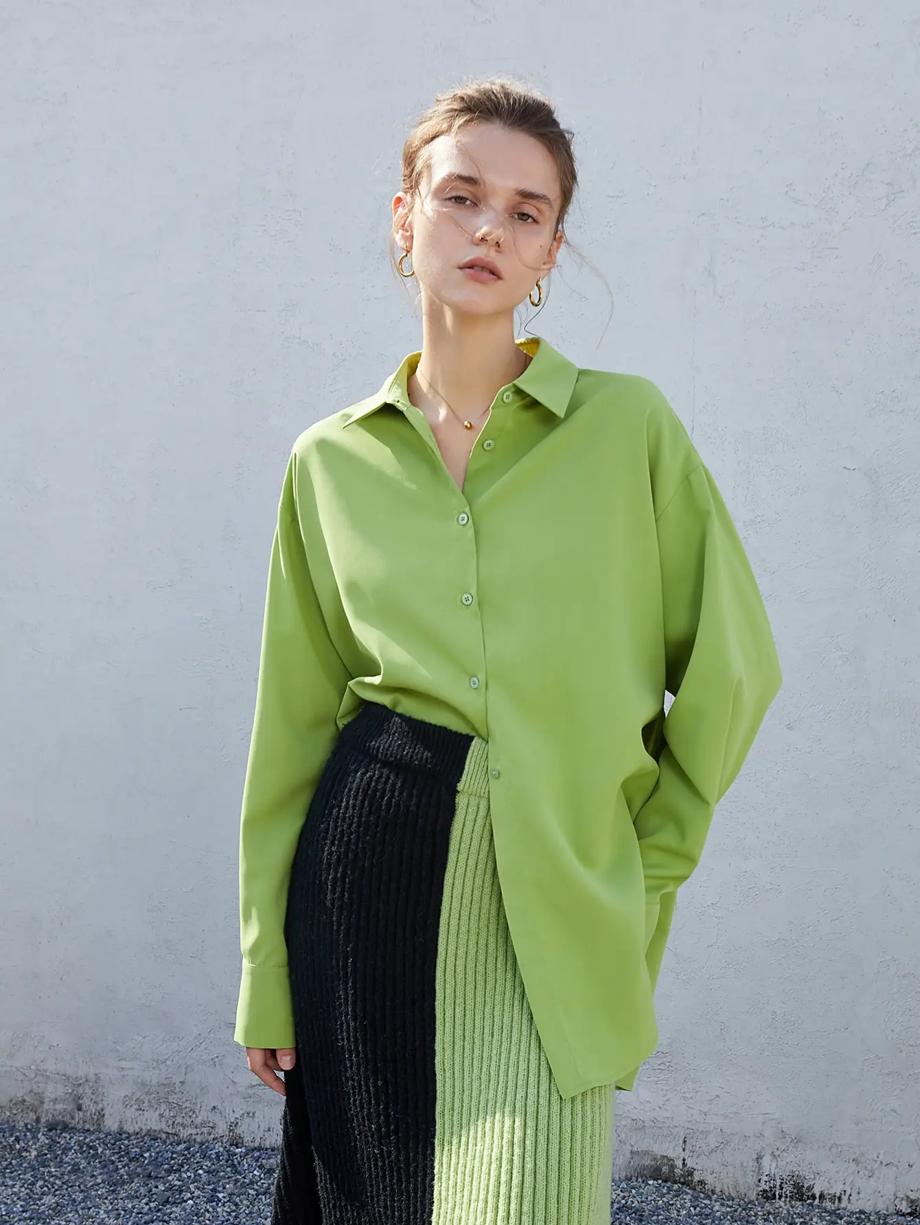 AEL весенне-осенняя повседневная свободная блузка женские рубашки с отложным