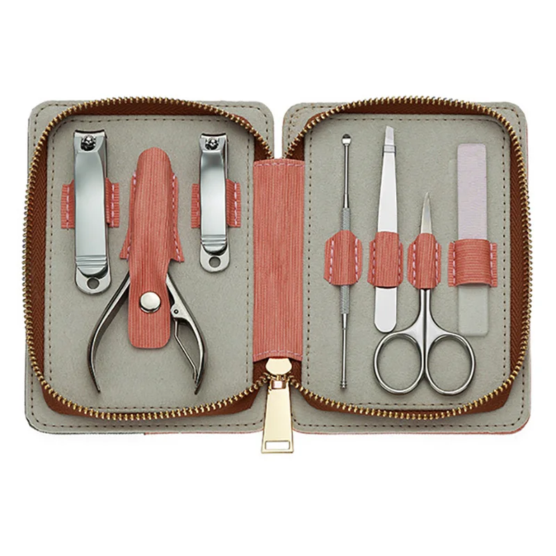 

Маникюрный набор, 7 в 1 Профессиональный педикюрный портативный дорожный Набор для стрижки ногтей, профессиональный набор для ухода за ногт...