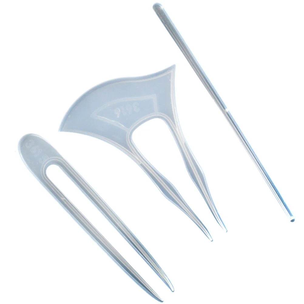 

3Pcs DIY Silicone Hair Stick Mold Epoxy Resin Hairpin Mold Casting Mold