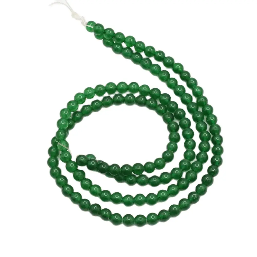 

APDGG 6mm 5 Strands Green Jade Round Smooth Beads Gemstone Beads 15" Strand Jewelry Making DIY