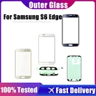Внешнее стекло для Samsung Galaxy S6S6 Edge Передний сенсорный экран передняя стеклянная панель для телефона запасные части + клей