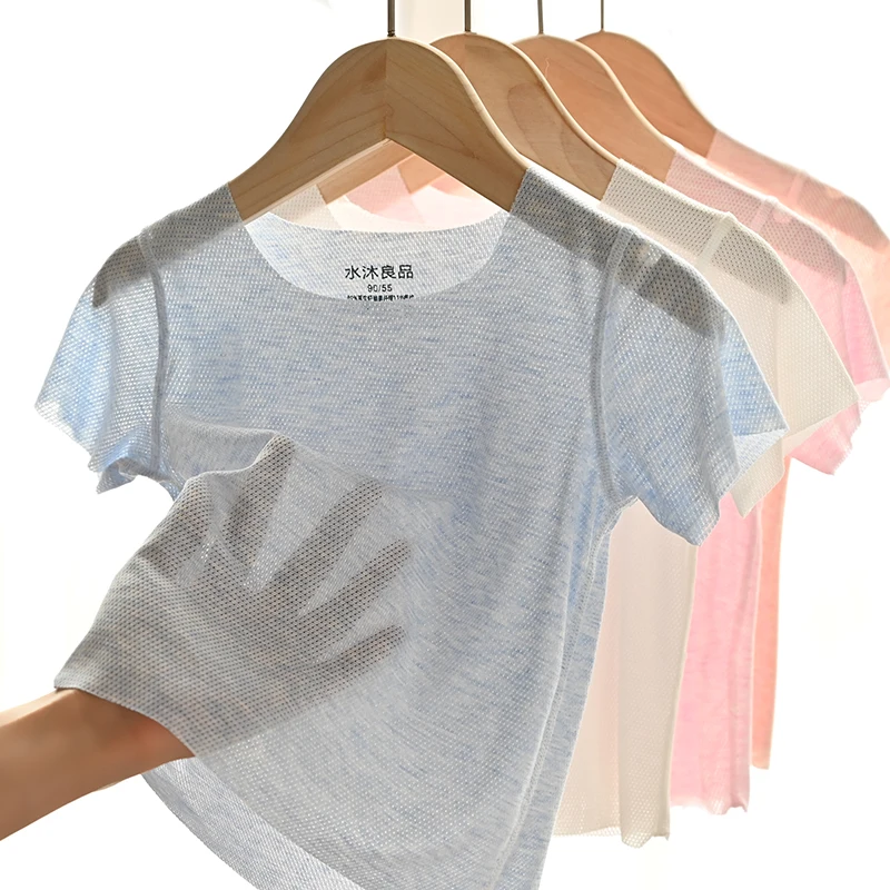 

Summer Kids Tops Casual Hollow Out Girls and Boys T shirt Cool and Comfortable Children Clothing 1-13Y BC607