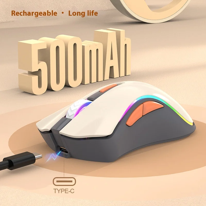 Беспроводная Механическая мышь Xunfox Xyh52 2 4g игровая эргономичная rgb 10 миллионов