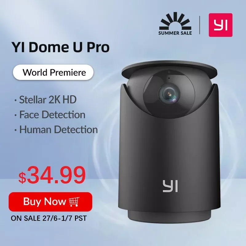 

IP-камера YI Dome U Pro 2K HD с поддержкой Wi-Fi и углом обзора 360 °