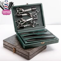 hair scissors combs hair combs storage box portable leather hairdressing stainless steel scissors box hair stylist tools storage