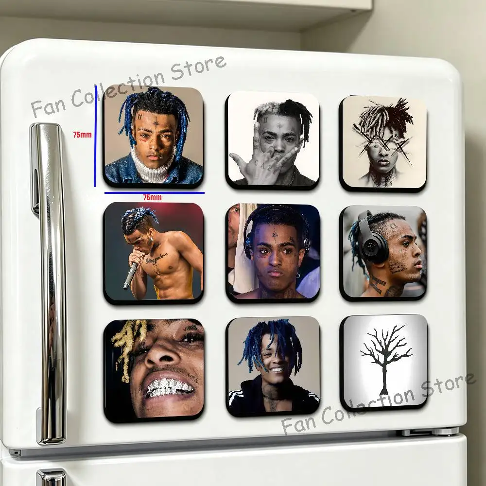 Фото Магниты на холодильник с сублимационной печатью: Рэпер X-Xxxtentacion, мультяшные аниме-персонажи, милые магниты, персонализированные сублимационные товары для кухни №1