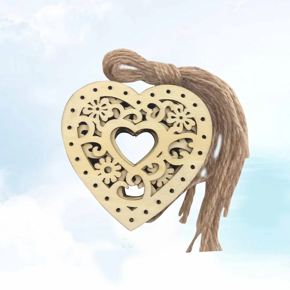 

Wood Heart Unfinished Christmas Slices Cutouts Tree Log Wooden Hanging Discs Embellishments Tags Ornaments Decorative Pieces