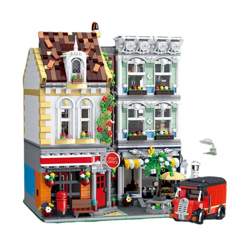 

Post Office Bricks Square Model Building MOC 10198 City Infrastructure Stree View Modular Blocks Brick Set Toy Gift for Children