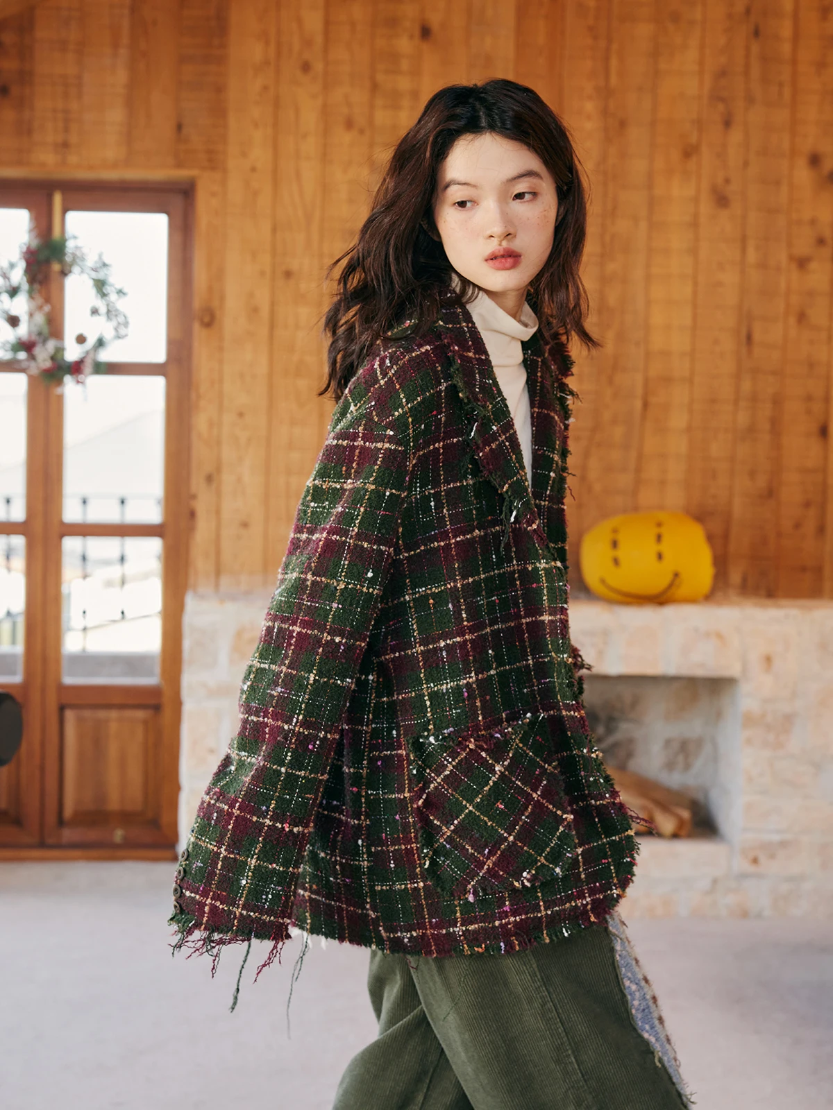 Octopusme Octopus Home Ретро Премиум Рождественская одинаковая шерстяная куртка Осень и