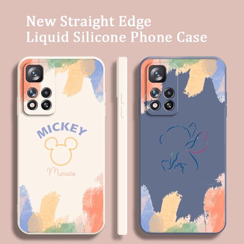 

Liquid Rope TPU Funda Mickey Minnie Mouse Stitch Phone Case For Xiaomi Redmi Note 11 11S 11T 10S 10 9S 9T 9 8T 8 Pro Plus 5G
