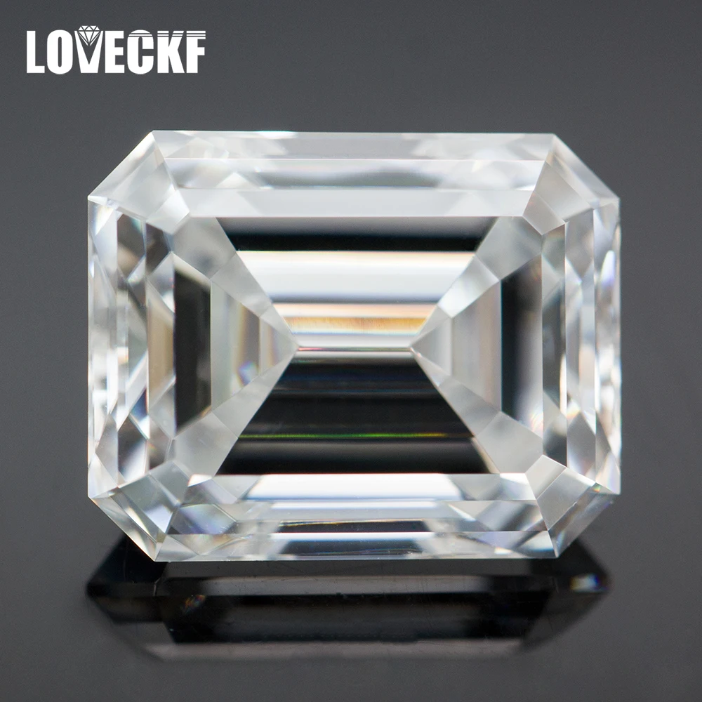 

Real D Colorless Moissanite Stone Emerald Cut VVS1 Lab Diamond Gemstone Passed Diamond Test with GRA Report