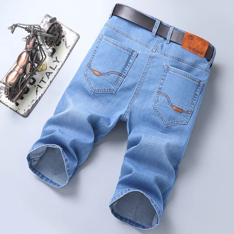 

Мужские тонкие облегающие джинсовые шорты, деловые повседневные модные Универсальные эластичные свободные укороченные брюки, мужские брендовые джинсы, лето 2023